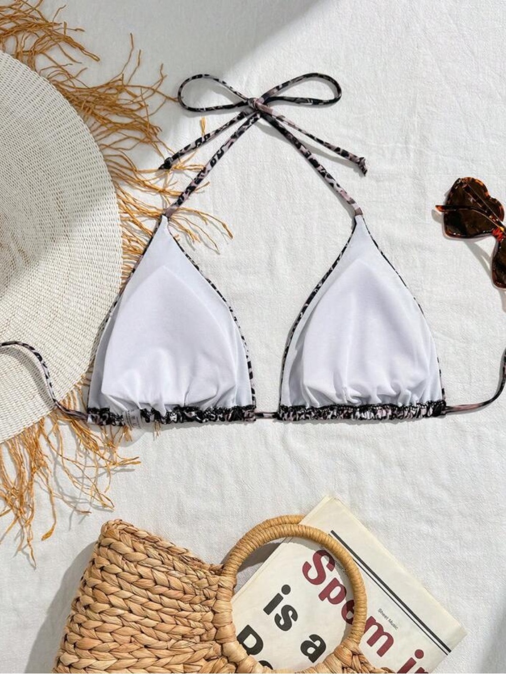 Leopard Triangle Bikini Top - Picture 2 of 3